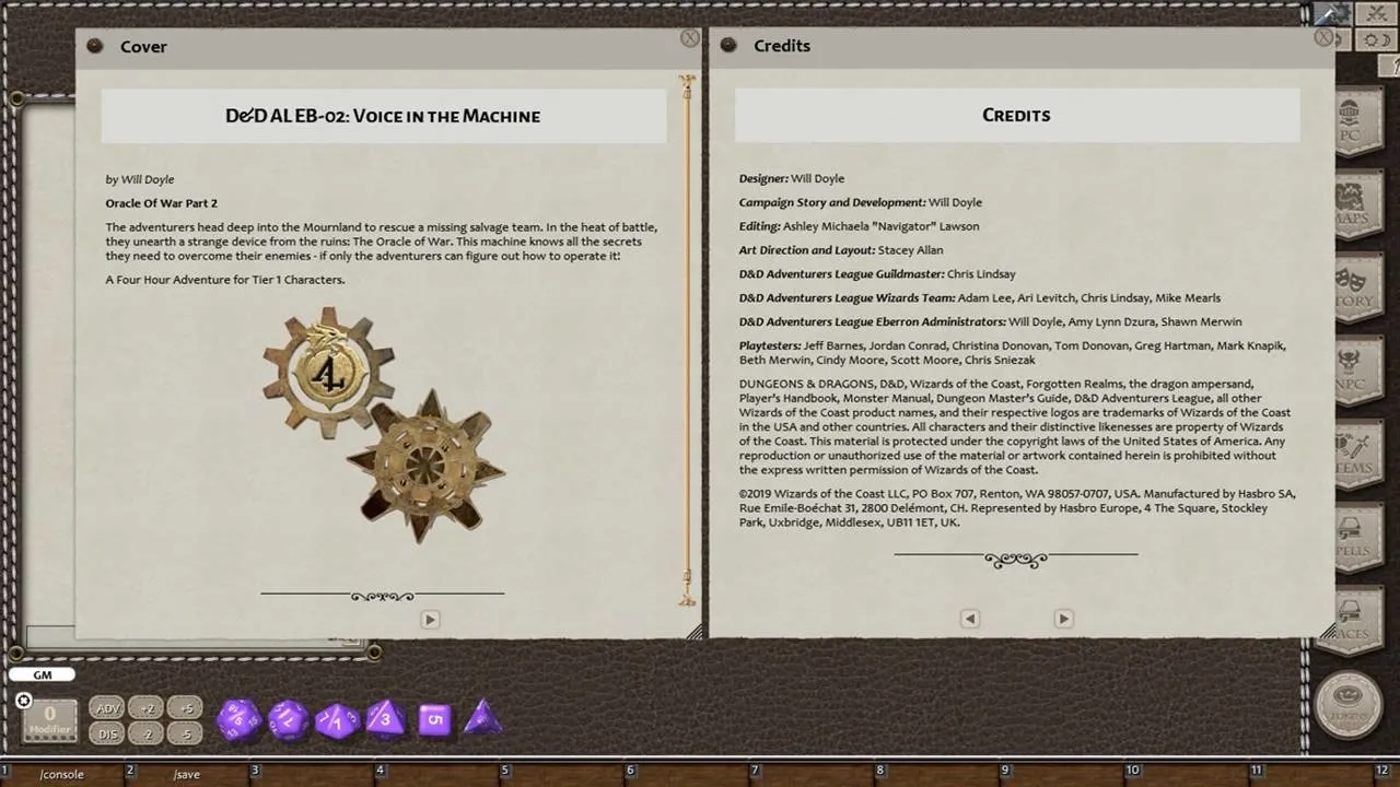 Fantasy Grounds - D&D Adventurers League EB-02 Voice in the Machine Screenshot 0