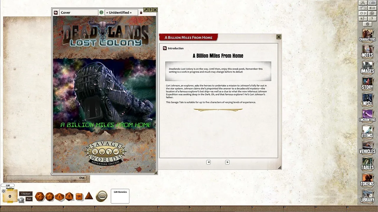 Fantasy Grounds - Deadlands Lost Colony: A Billion Miles from Home! Screenshot 2