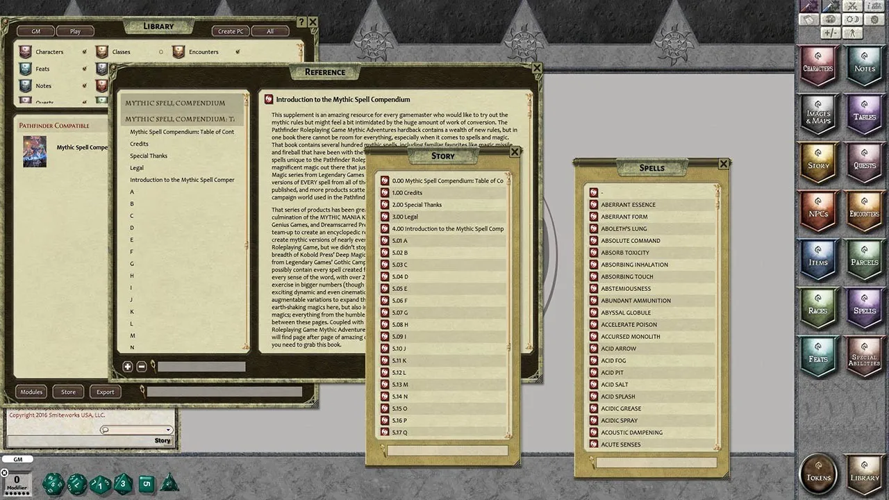 Fantasy Grounds - Mythic Spell Compendium Screenshot 4