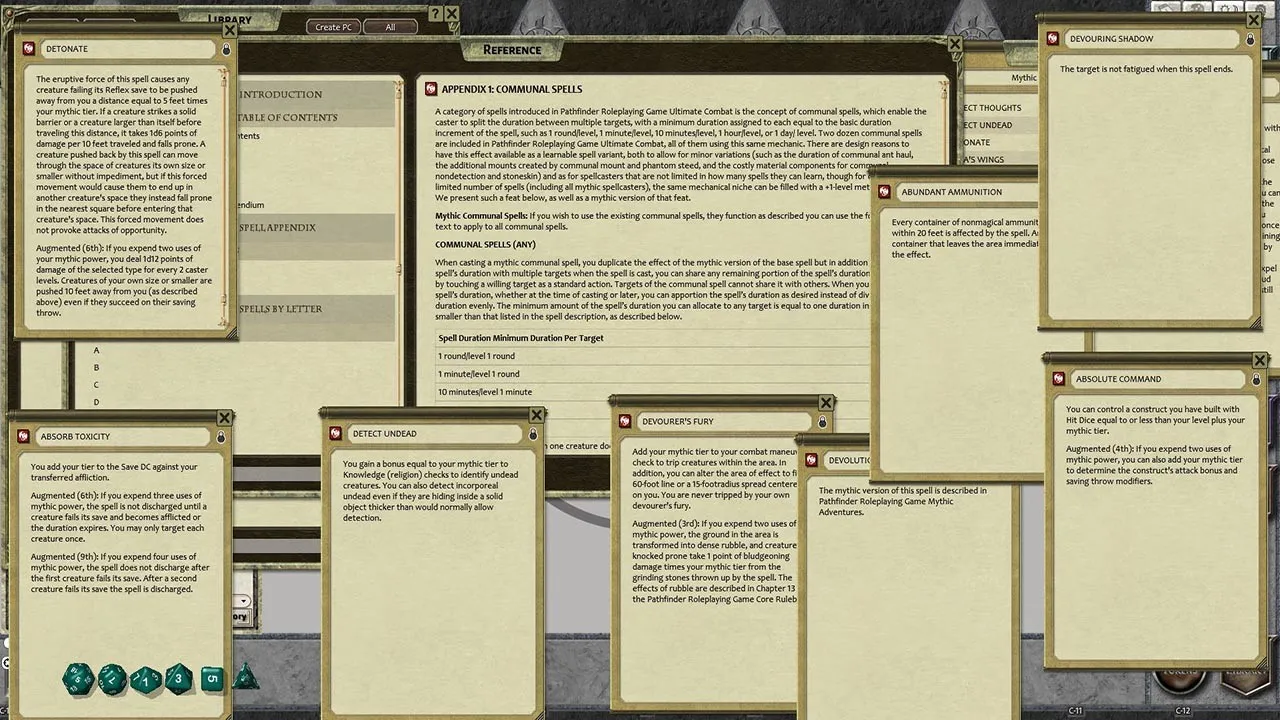 Fantasy Grounds - Mythic Spell Compendium Screenshot 2