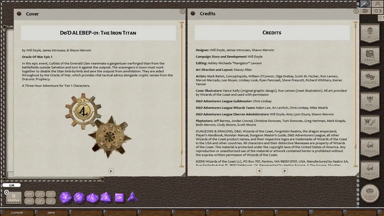 Fantasy Grounds - D&D Adventurers League EB-EP-01 The Iron Titan Screenshot 0