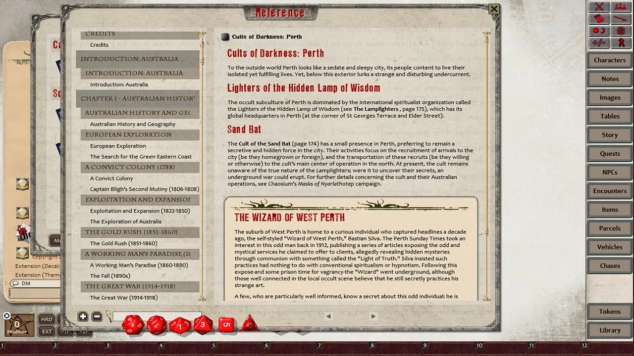 Fantasy Grounds - Terror Australis - 2nd Edition Screenshot 2
