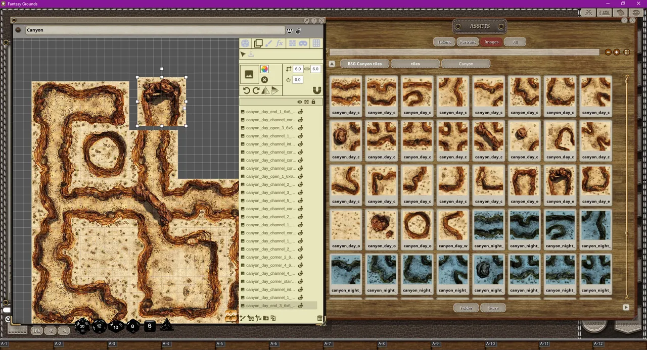 Fantasy Grounds - Black Scrolls Desert Canyons (Map Tile Pack) Screenshot 1