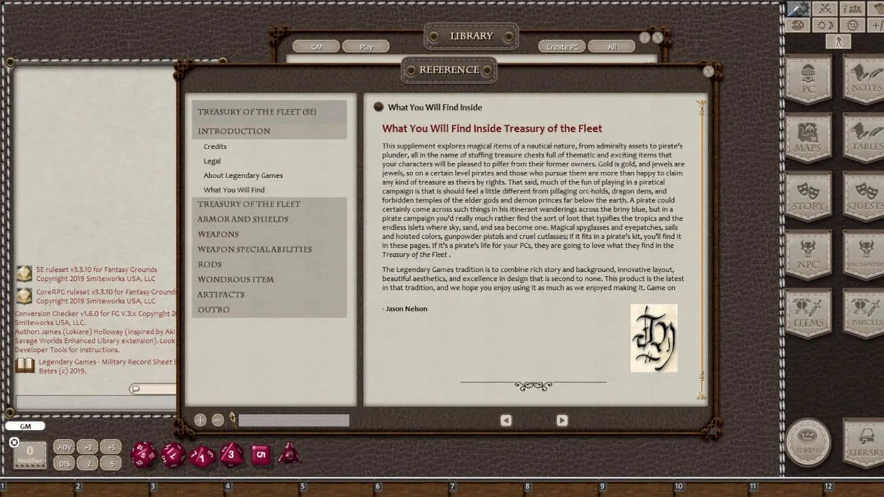 Fantasy Grounds - Treasury of the Fleet Screenshot 0
