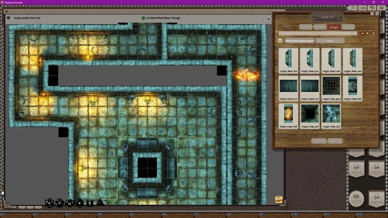 Fantasy Grounds - Black Scrolls Dark Crypts (Map Tile Pack) Screenshot 1