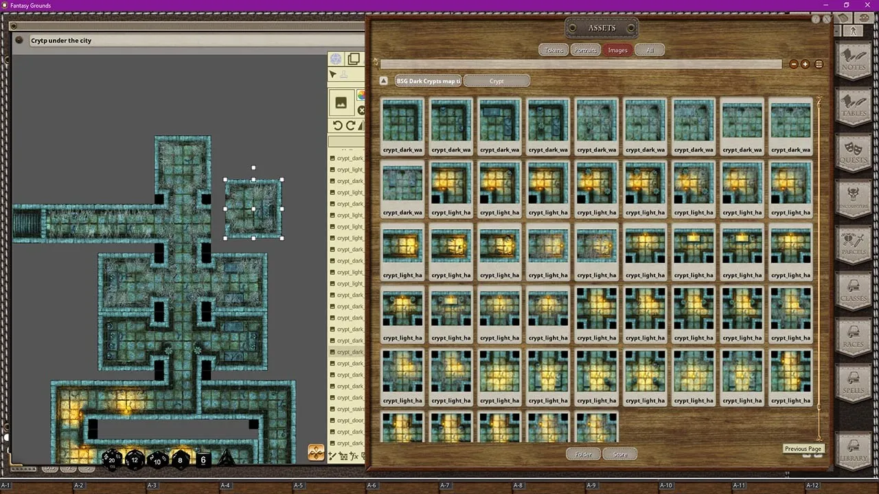 Fantasy Grounds - Black Scrolls Dark Crypts (Map Tile Pack) Screenshot 0