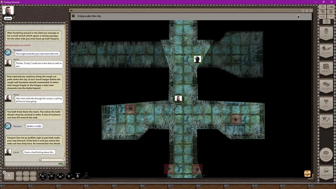 Fantasy Grounds - Black Scrolls Dark Crypts (Map Tile Pack) Screenshot 3