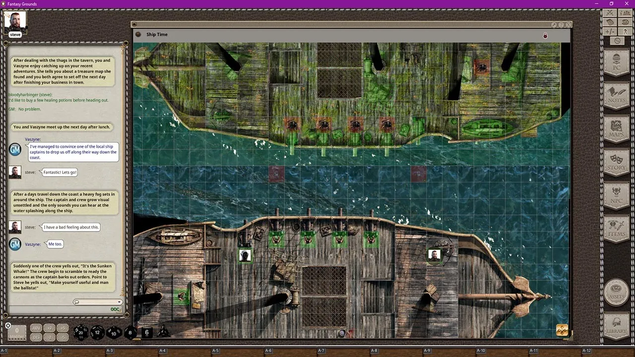 Fantasy Grounds - Black Scrolls Pirate and Ghost Ship (Map Tile Pack) Screenshot 1