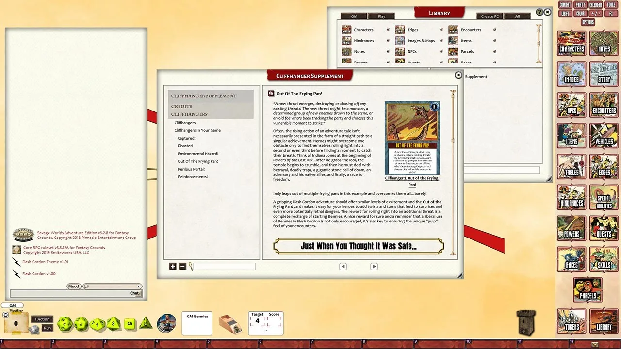 Fantasy Grounds - Flash Gordon Cliffhanger Supplement Screenshot 2