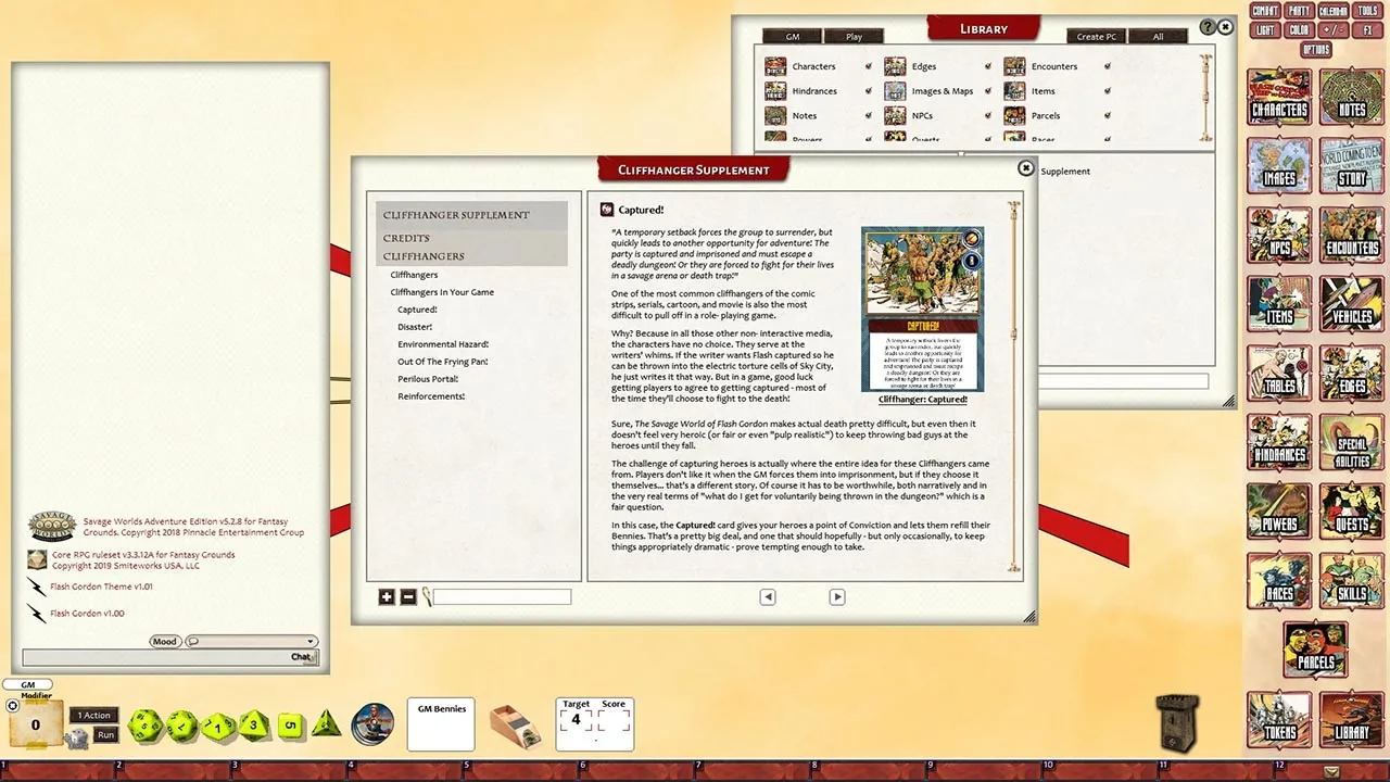 Fantasy Grounds - Flash Gordon Cliffhanger Supplement Screenshot 0