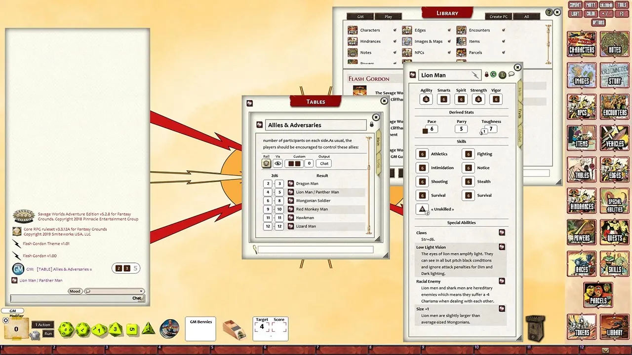 Fantasy Grounds - Flash Gordon Cliffhanger Supplement Screenshot 4
