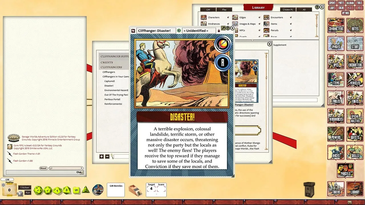 Fantasy Grounds - Flash Gordon Cliffhanger Supplement Screenshot 1