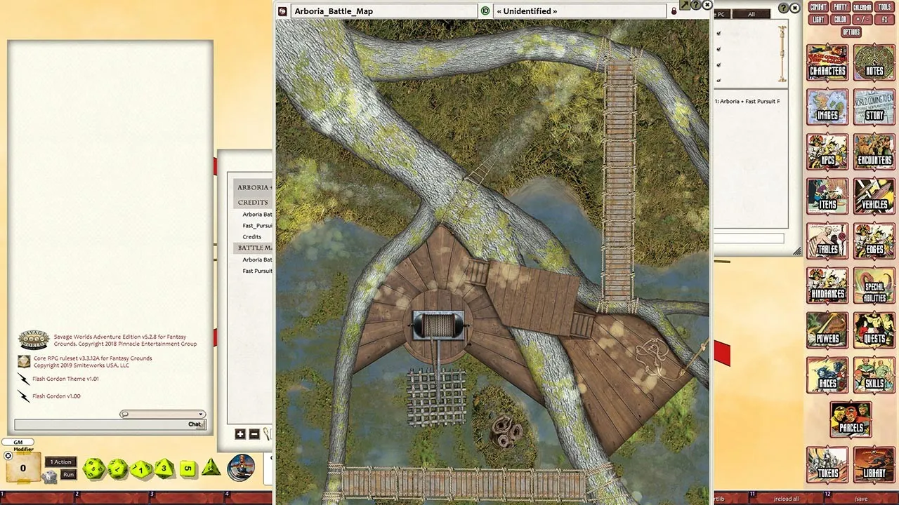 Fantasy Grounds - Flash Gordon Combat Map 1: Arboria + Fast Pursuit Rocket Screenshot 2