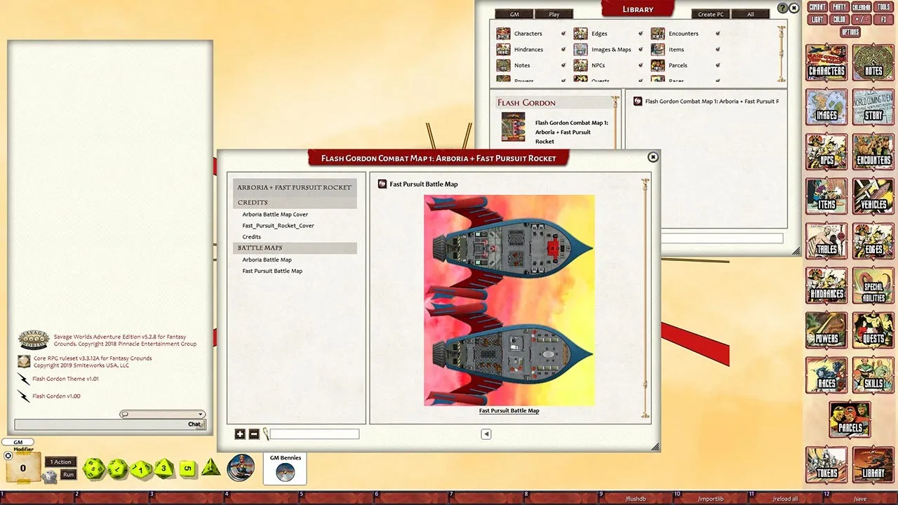 Fantasy Grounds - Flash Gordon Combat Map 1: Arboria + Fast Pursuit Rocket Screenshot 3