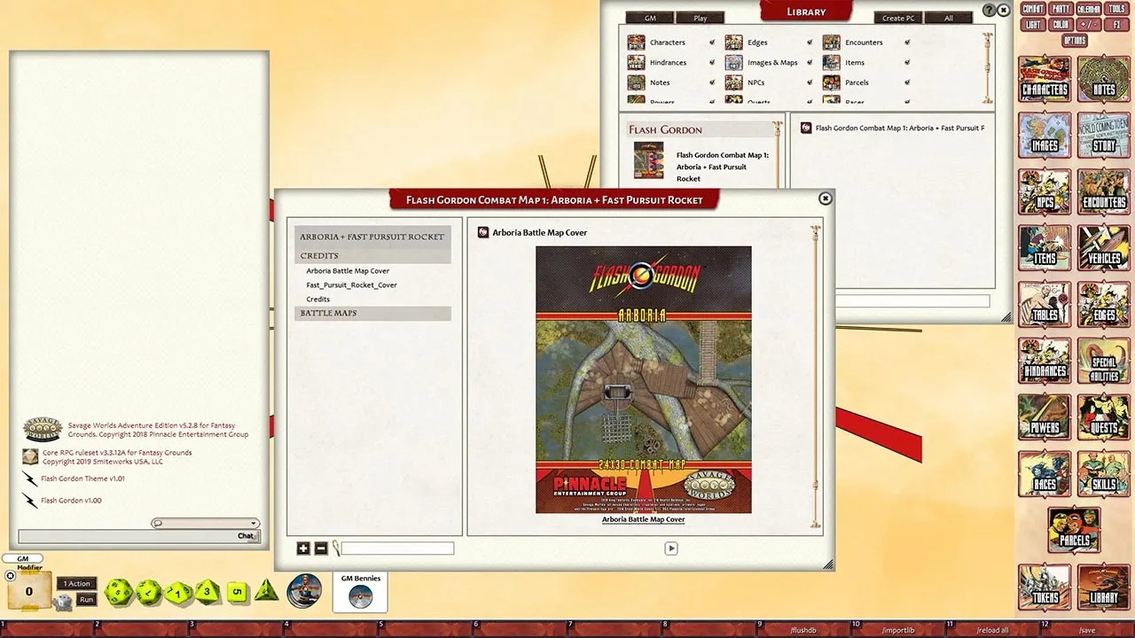Fantasy Grounds - Flash Gordon Combat Map 1: Arboria + Fast Pursuit Rocket Screenshot 0