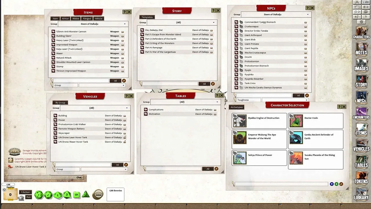 Fantasy Grounds - Dawn of the Daikaiju Screenshot 3