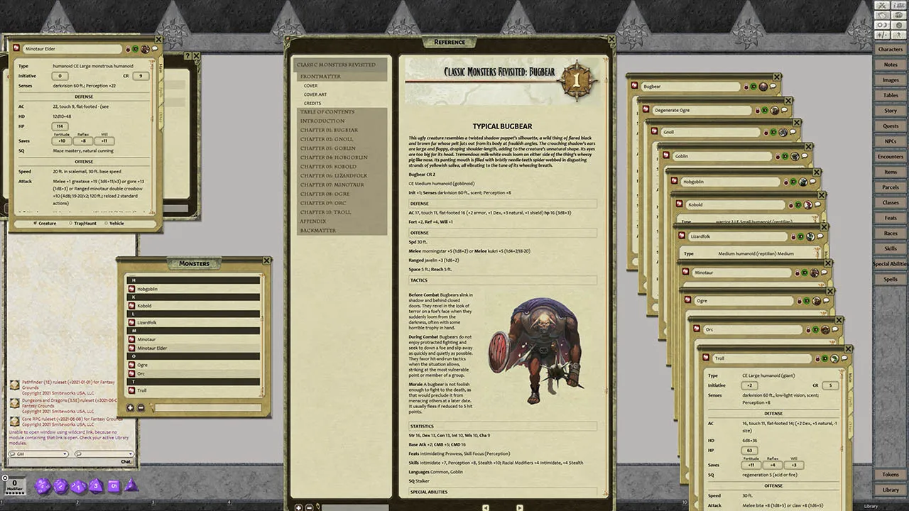 Fantasy Grounds - Pathfinder RPG - Chronicles: Classic Monsters Revisited Screenshot 2
