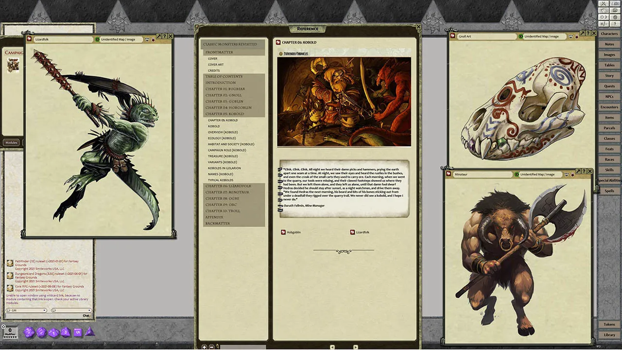 Fantasy Grounds - Pathfinder RPG - Chronicles: Classic Monsters Revisited Screenshot 4