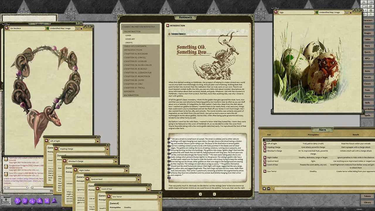 Fantasy Grounds - Pathfinder RPG - Chronicles: Classic Monsters Revisited Screenshot 1