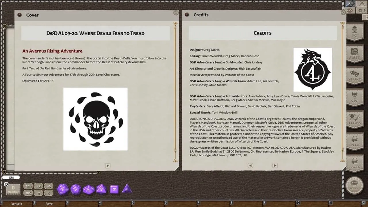 Fantasy Grounds - D&D Adventurers League 09-20 Where Devils Fear to Tread Screenshot 0