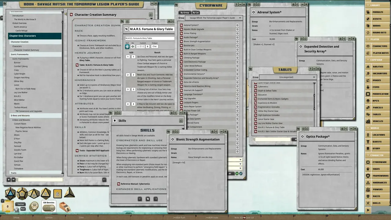 Fantasy Grounds - Rifts®: The Tomorrow Legion Player’s Guide Screenshot 1