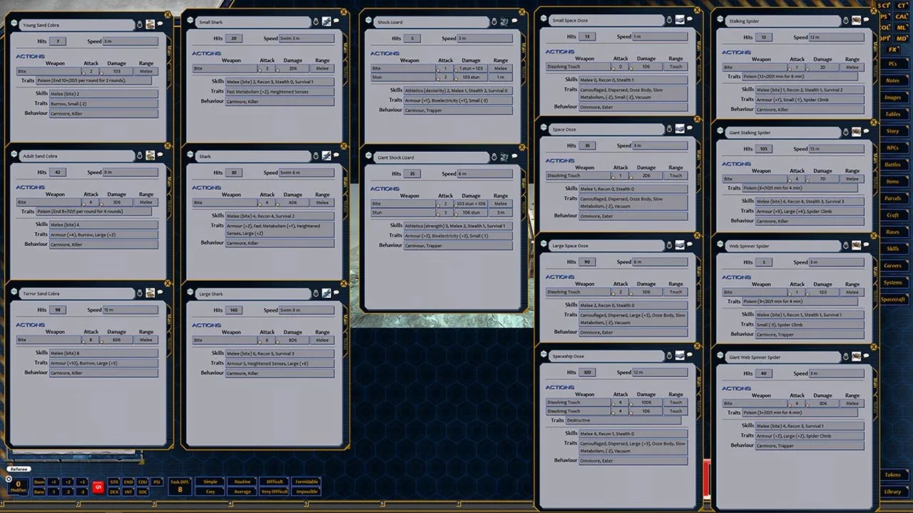 Fantasy Grounds - Foreven Worlds: Creatures of Distant Worlds Screenshot 3
