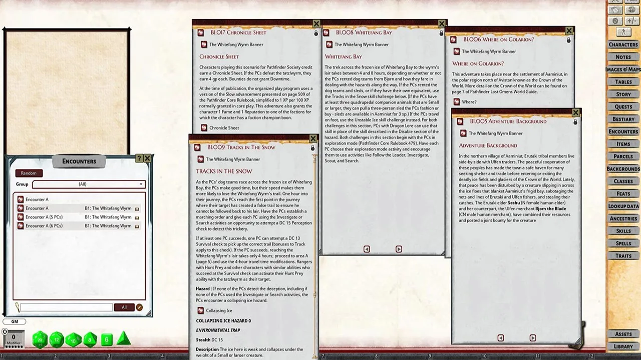 Fantasy Grounds - Pathfinder 2 RPG - Pathfinder Society Bounty #1: The Whitefang Wyrm Screenshot 1