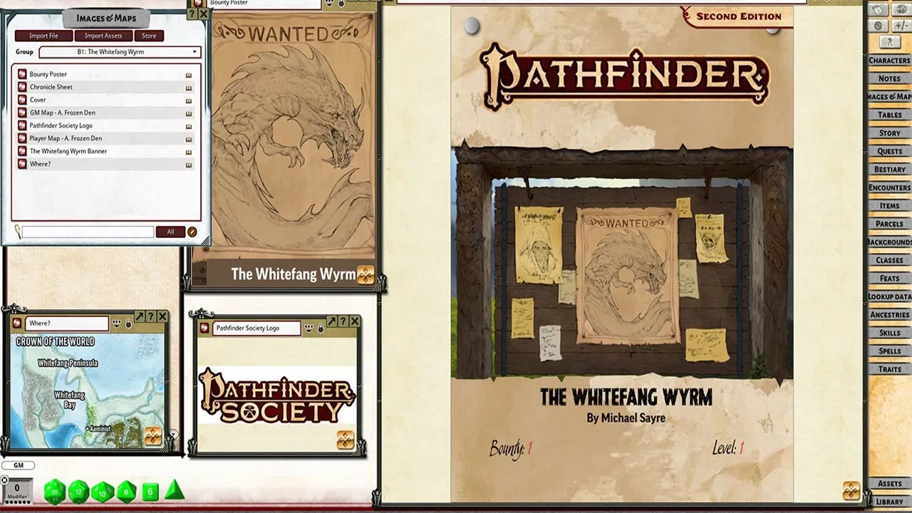 Fantasy Grounds - Pathfinder 2 RPG - Pathfinder Society Bounty #1: The Whitefang Wyrm Screenshot 0
