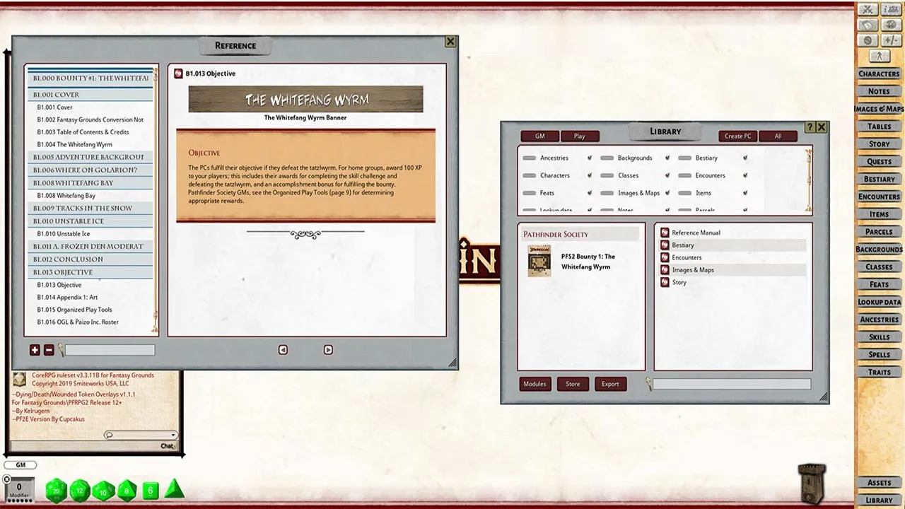 Fantasy Grounds - Pathfinder 2 RPG - Pathfinder Society Bounty #1: The Whitefang Wyrm Screenshot 4