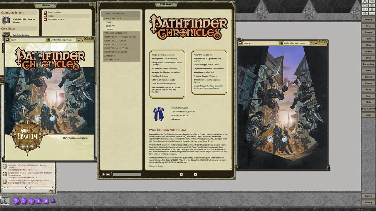 Fantasy Grounds - Pathfinder RPG - Pathfinder Chronicles: Guide to Absalom Screenshot 0