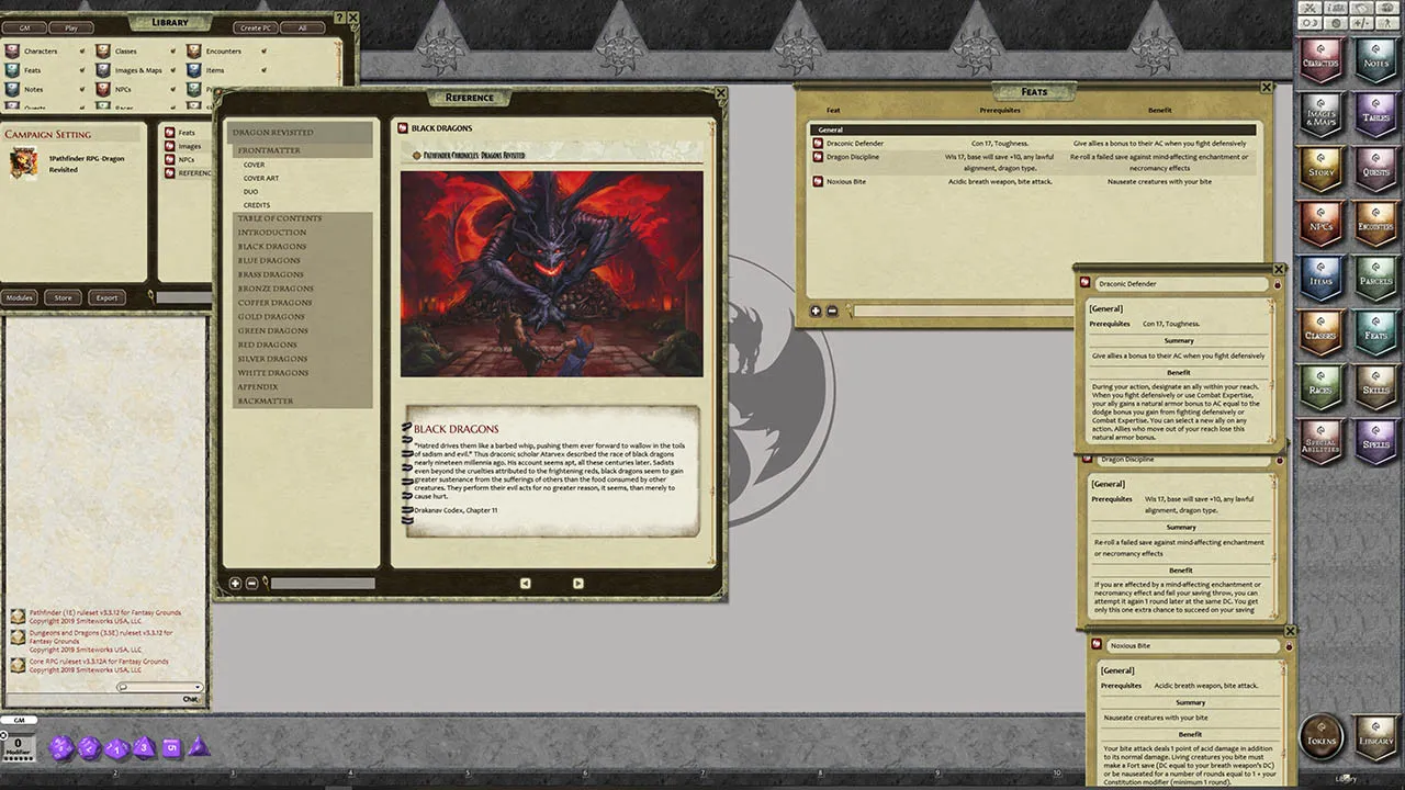Fantasy Grounds - Pathfinder RPG - Chronicles: Dragons Revisited Screenshot 2