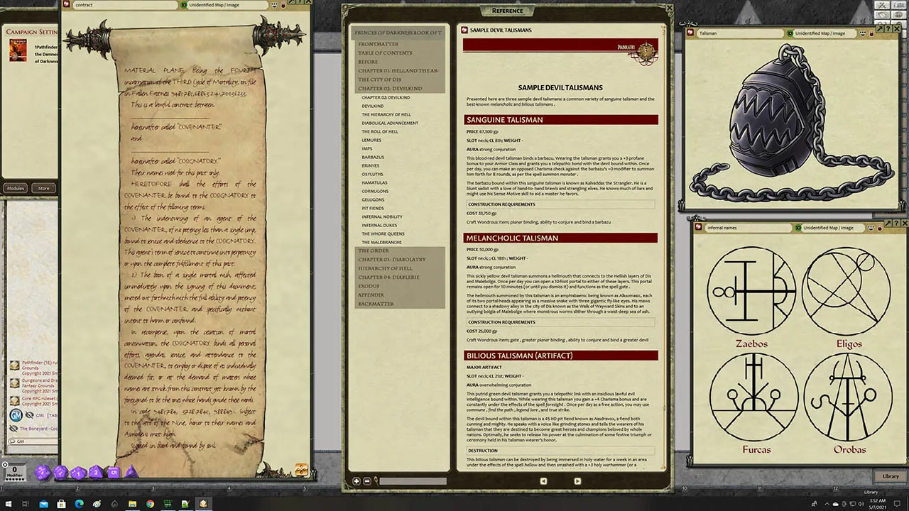 Fantasy Grounds - Pathfinder RPG - Chronicles: Book of the Damned - Volume 1: Princes of Darkness Screenshot 4