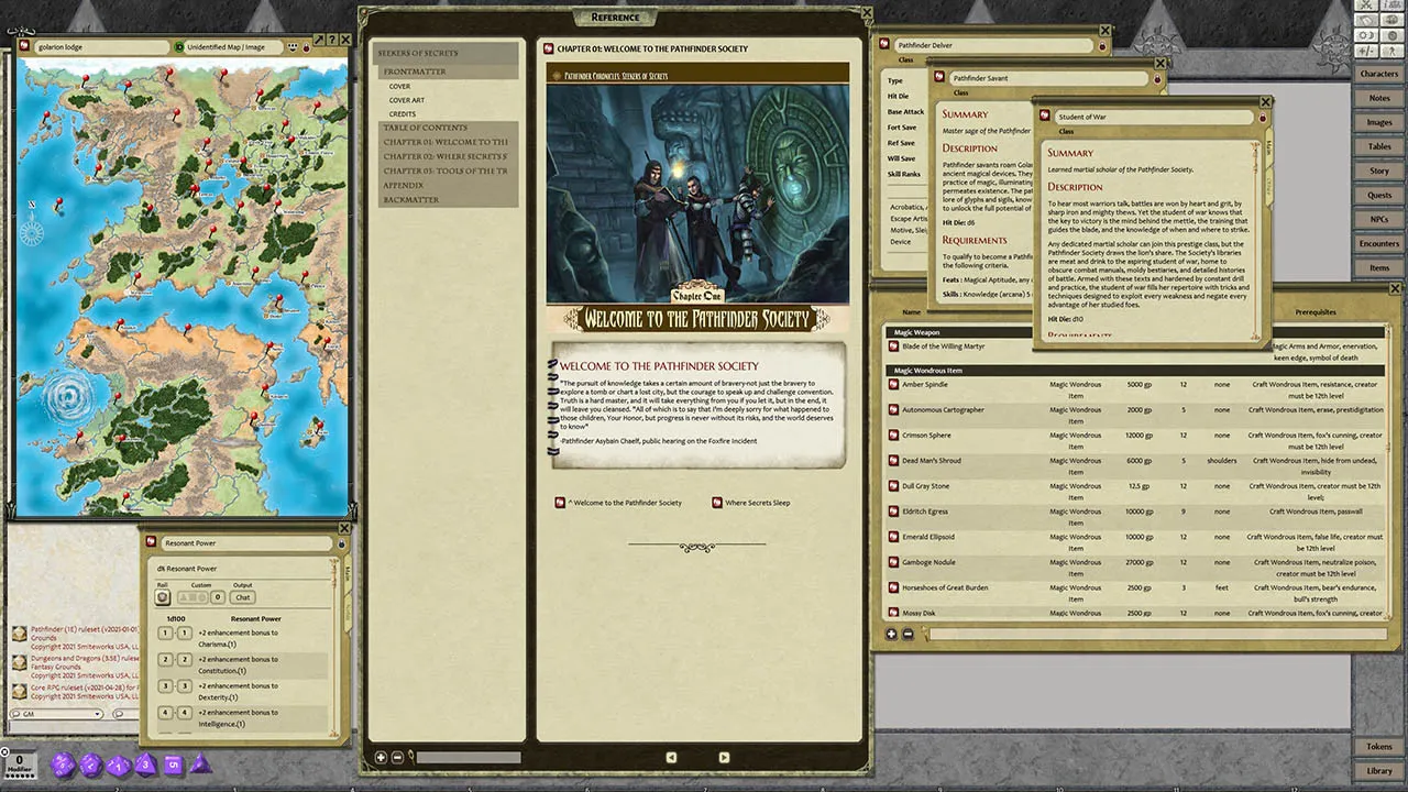 Fantasy Grounds - Pathfinder RPG - Chronicles: Seekers of Secrets - A Guide to the Pathfinder Society Screenshot 1