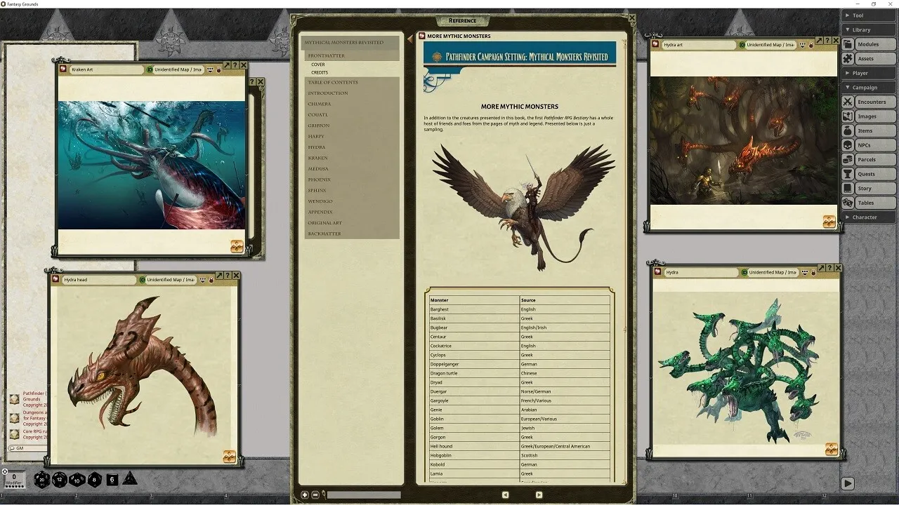 Fantasy Grounds - Pathfinder RPG - Campaign Setting: Mythical Monsters Revisited Screenshot 2
