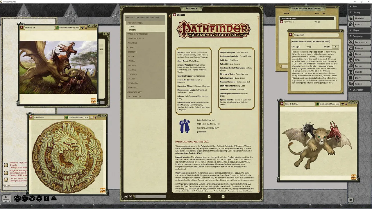 Fantasy Grounds - Pathfinder RPG - Campaign Setting: Mythical Monsters Revisited Screenshot 0