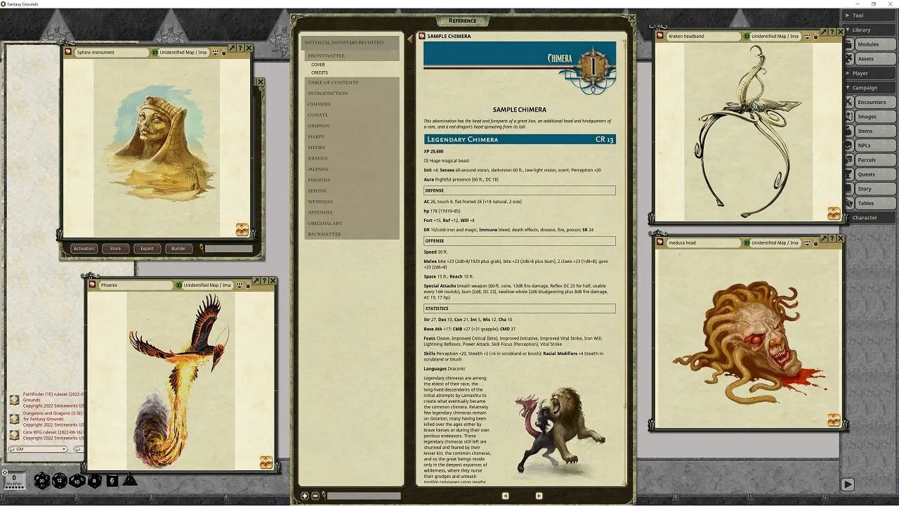 Fantasy Grounds - Pathfinder RPG - Campaign Setting: Mythical Monsters Revisited Screenshot 1