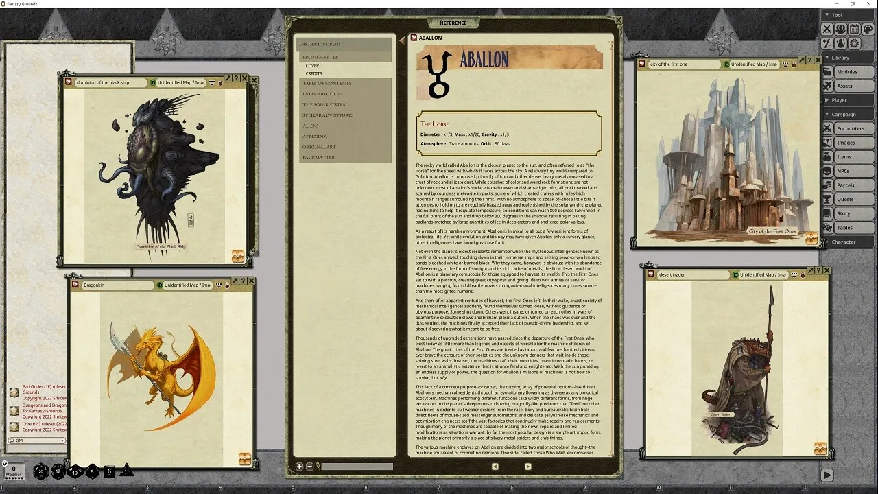 Fantasy Grounds - Pathfinder RPG - Campaign Setting: Distant Worlds Screenshot 1