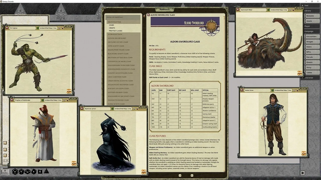Fantasy Grounds - Pathfinder RPG - Campaign Setting: Paths of Prestige Screenshot 3