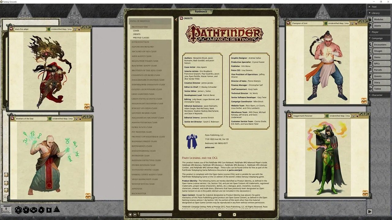 Fantasy Grounds - Pathfinder RPG - Campaign Setting: Paths of Prestige Screenshot 4
