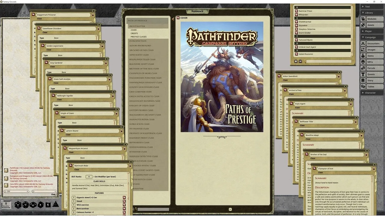 Fantasy Grounds - Pathfinder RPG - Campaign Setting: Paths of Prestige Screenshot 0