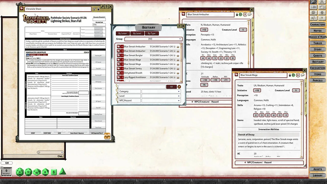 Fantasy Grounds - Pathfinder 2 RPG - Pathfinder Society Scenario #1-24: Lightning Strikes, Stars Fall Screenshot 4