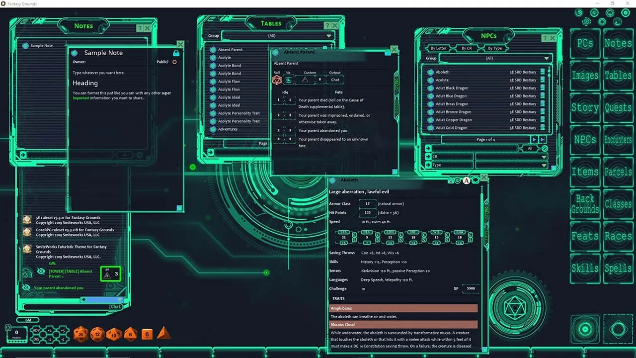Fantasy Grounds - FG Theme - Futuristic Screenshot 1