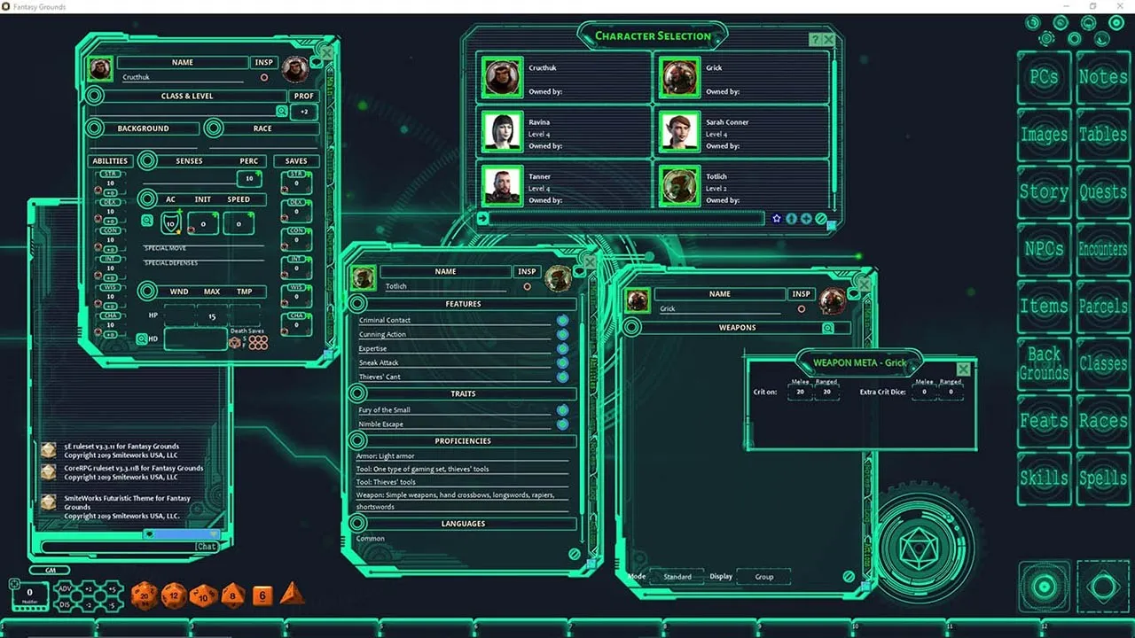 Fantasy Grounds - FG Theme - Futuristic Screenshot 2