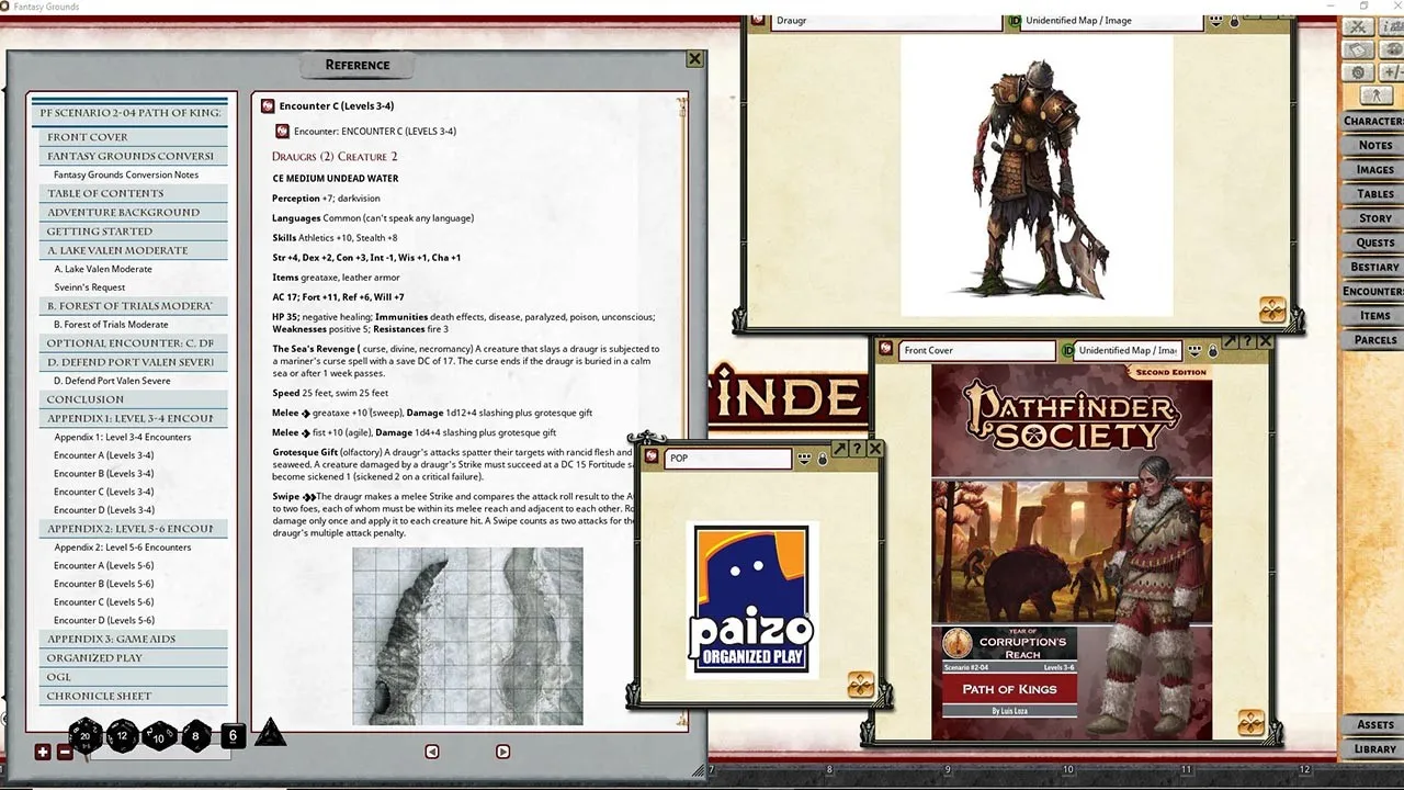 Fantasy Grounds - Pathfinder 2 RPG - Pathfinder Society Scenario #2-04: Path of Kings Screenshot 4