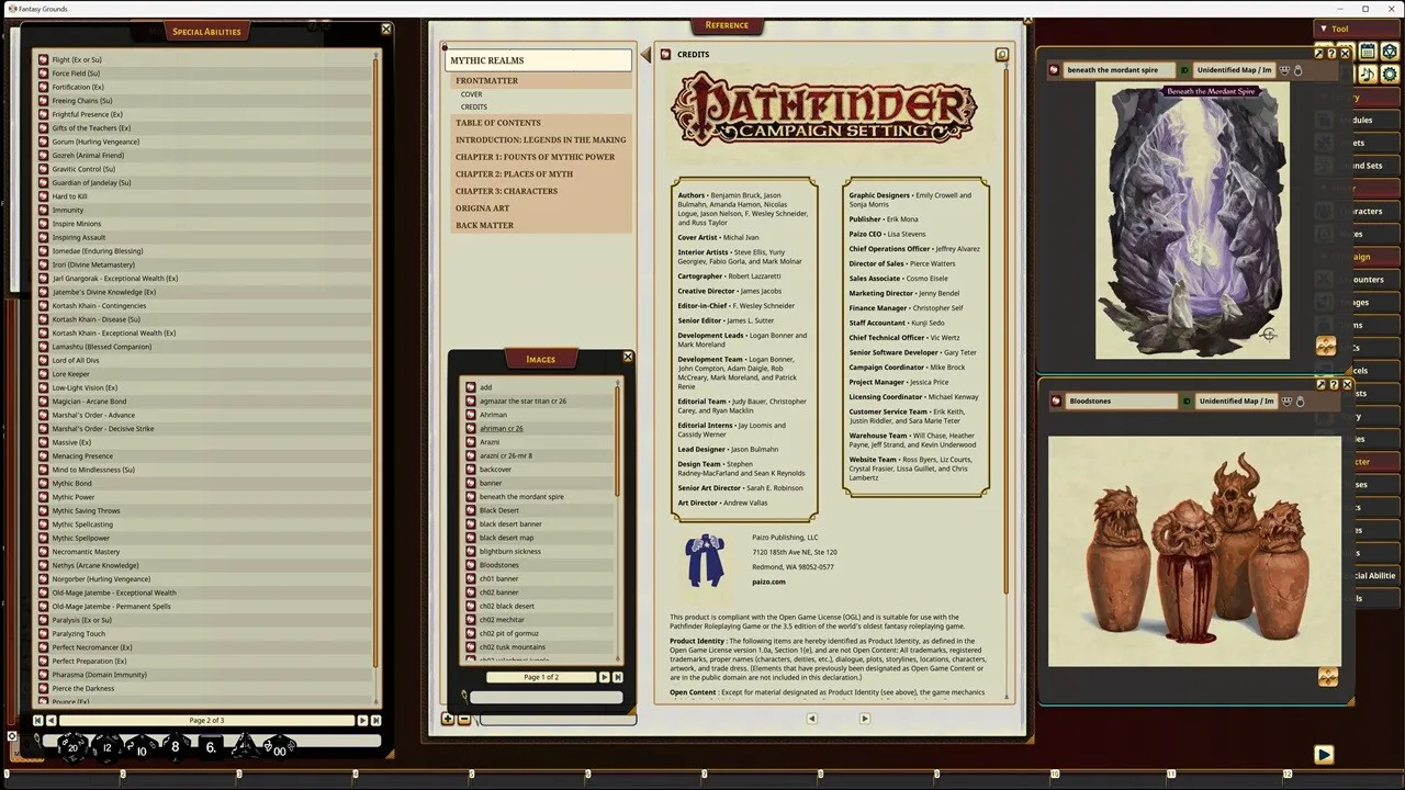 Fantasy Grounds - Pathfinder RPG - Campaign Setting: Mythic Realms Screenshot 1