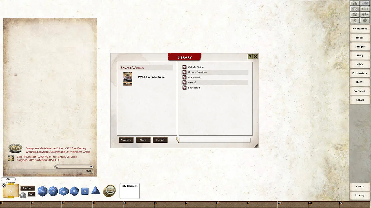 Fantasy Grounds - SWADE Vehicle Guide Screenshot 4