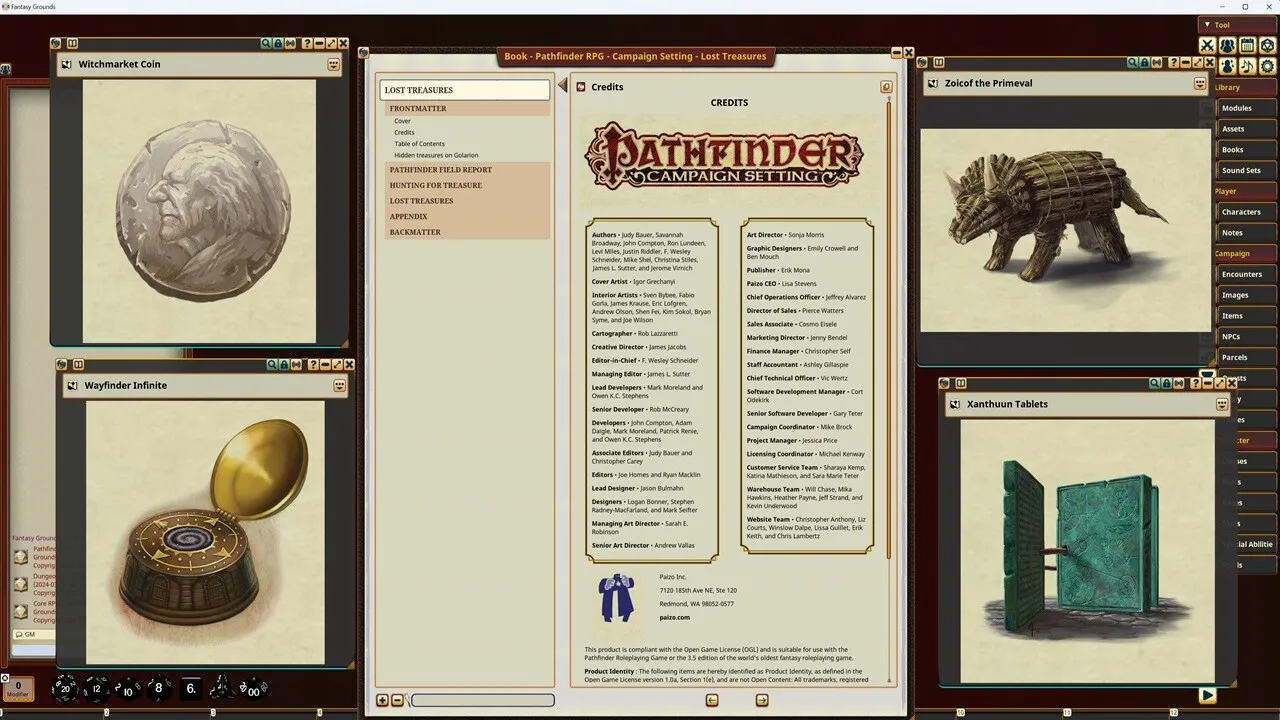 Fantasy Grounds - Pathfinder RPG - Campaign Setting: Lost Treasures Screenshot 1