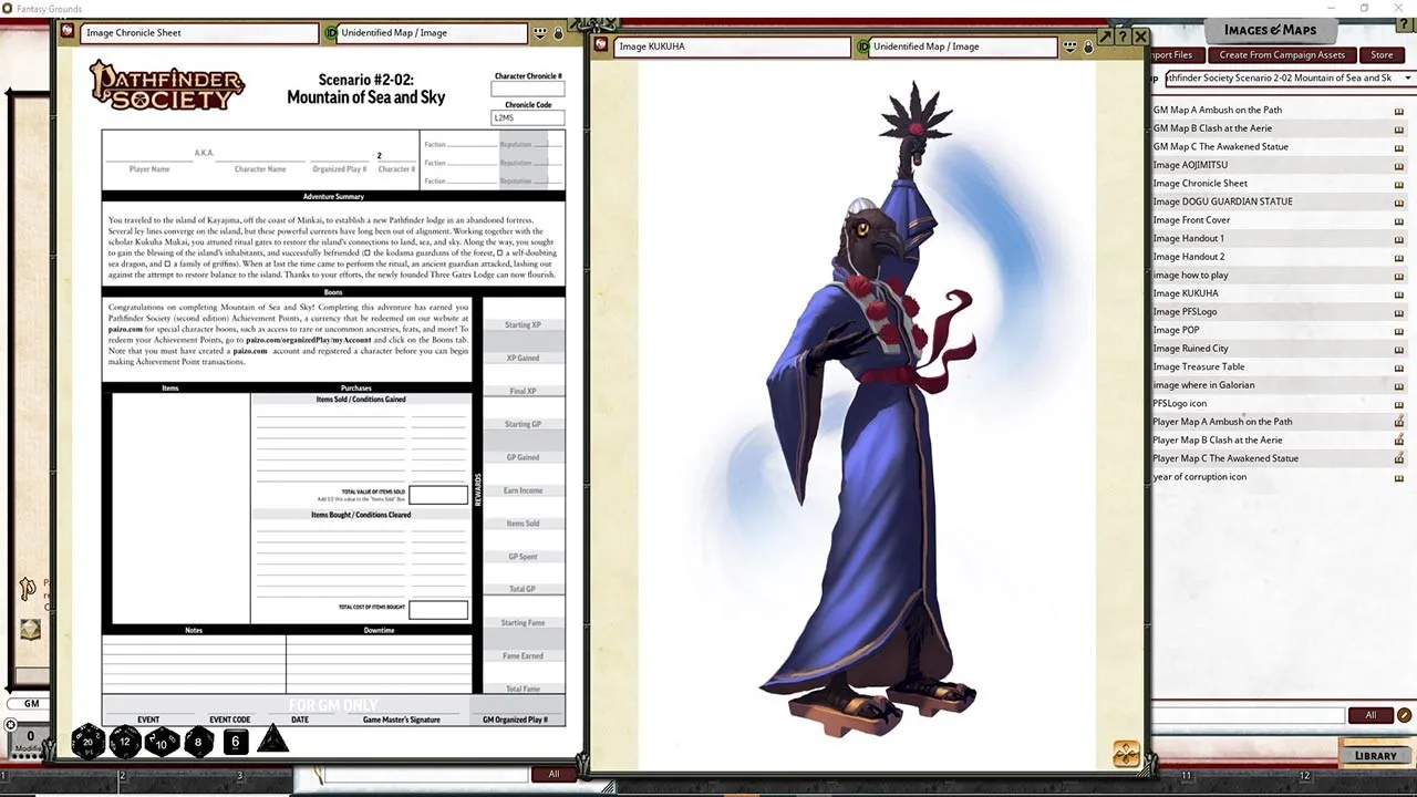 Fantasy Grounds - Pathfinder 2 RPG - Pathfinder Society Scenario #2-02: Mountain of Sea and Sky Screenshot 1