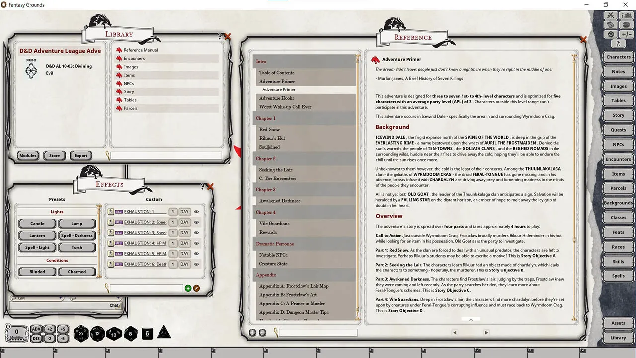 Fantasy Grounds - D&D Adventurers League 10-03 Divining Evil Screenshot 0