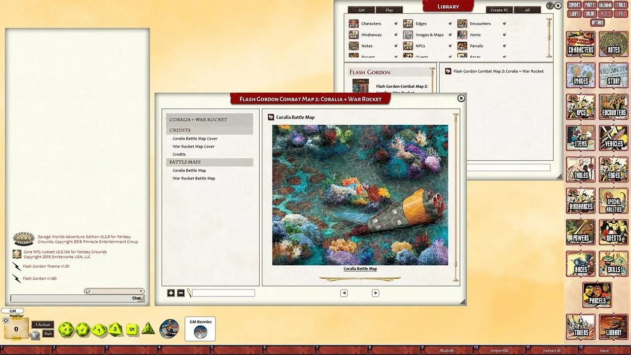 Fantasy Grounds - Flash Gordon Combat Map 2: Coralia + War Rocket Screenshot 4